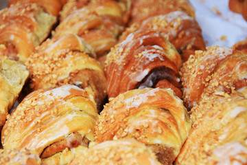 croissant a traditional Polish delicacy with poppy seeds and nuts