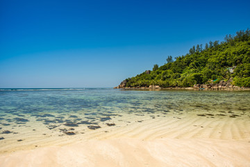 Beautiful tropical landscape of a sandy beach, Seychelles