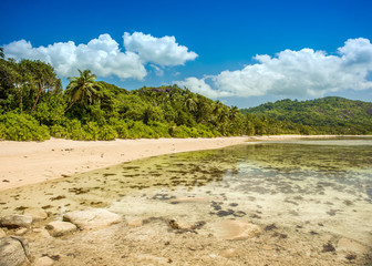 Beautiful tropical landscape of a sandy beach, Seychelles