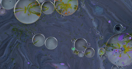 Fantastic structure of colorful bubbles. Abstract multicolored background. Macro