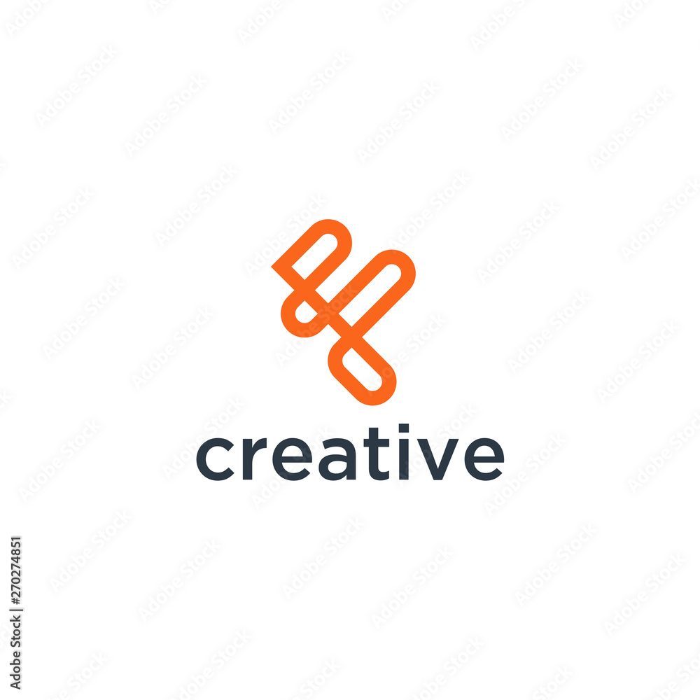 Poster logo initial design vector template