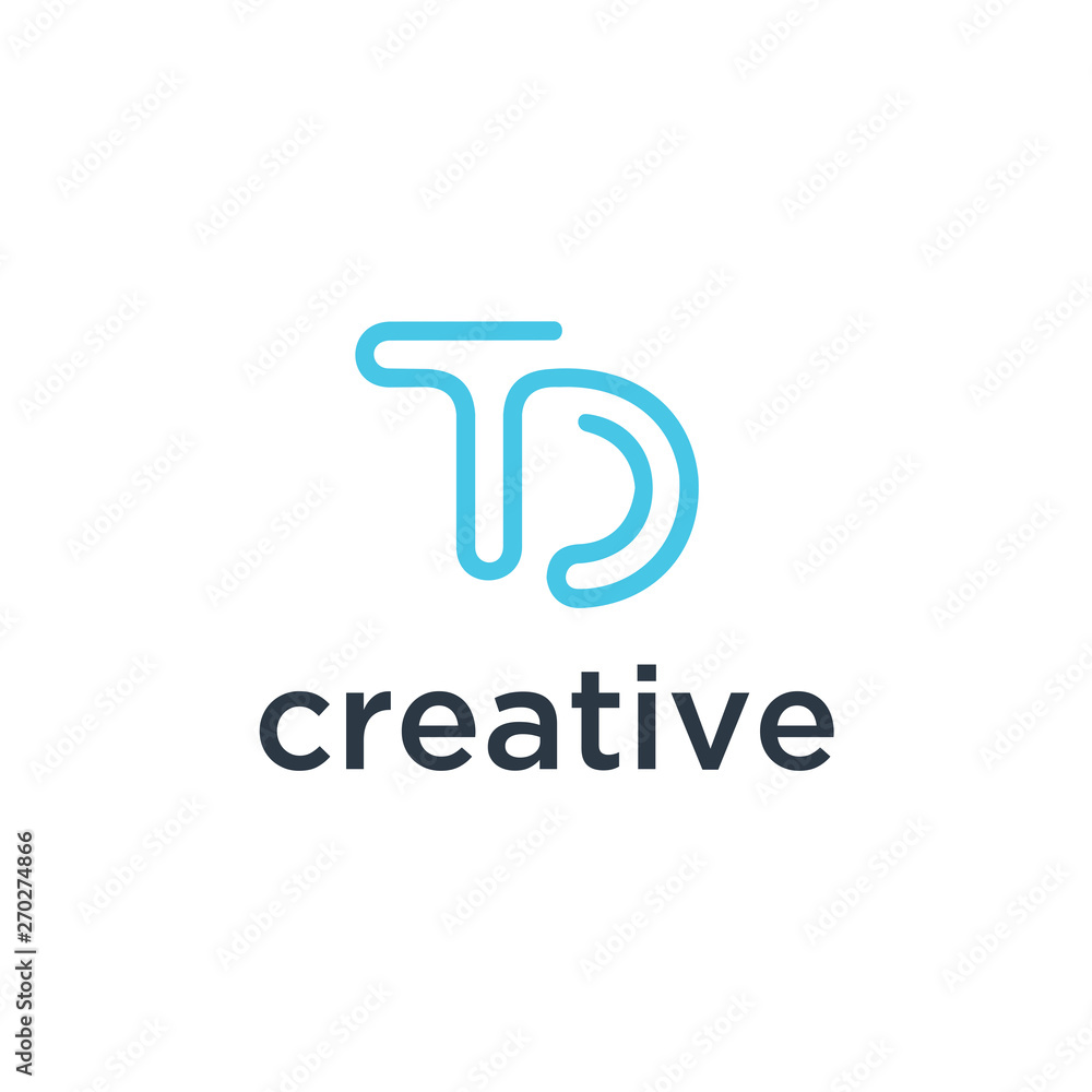 Poster logo initial design vector template