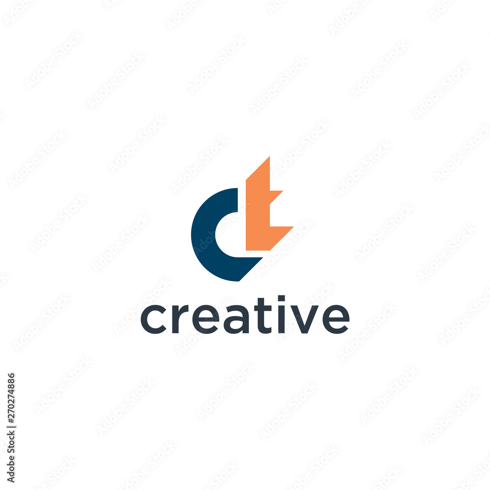 Poster logo initial design vector template