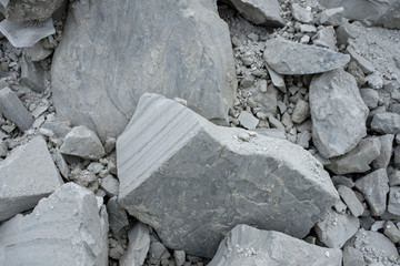 Close up of pile of grey marl rocks