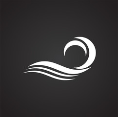 Wave icon on background for graphic and web design. Simple vector sign. Internet concept symbol for website button or mobile app.