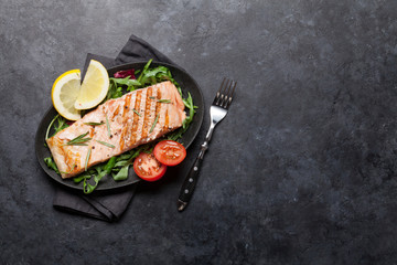 Grilled salmon fish fillet