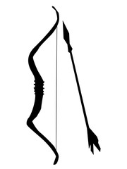silhouette of bow and arrow