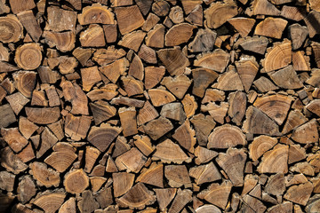Background, texture of the wall from the folded logs.