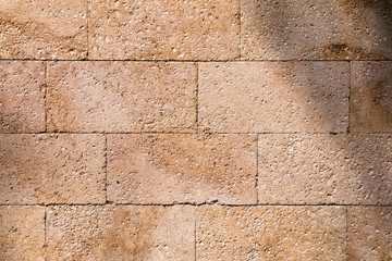 Background, limestone wall texture, shell rock blocks.