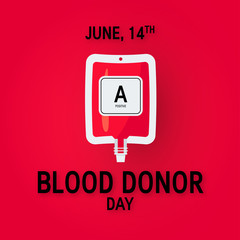 World blood donor day, vector in flat style