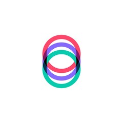 abstract circle overlapping logo vector icon illustration