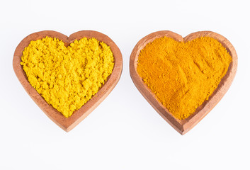 Turmeric and curry organic powder - Text space