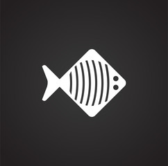 Fish icon on background for graphic and web design. Simple illustration. Internet concept symbol for website button or mobile app.