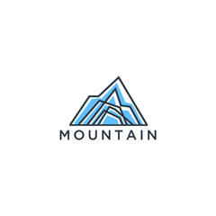 Mountains logo design vector template, Landscape Hills logo inspiration