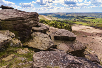 Idyllic landscape of Peak District National Park, Derbyshire, Uk.