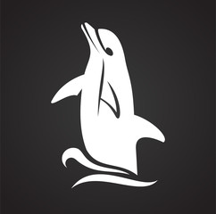 Dolphin icon on background for graphic and web design. Simple illustration. Internet concept symbol for website button or mobile app.