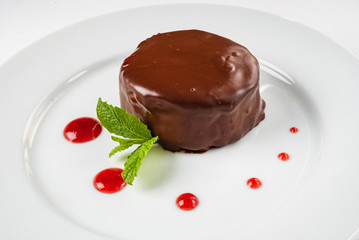 chocolate cake with syrup