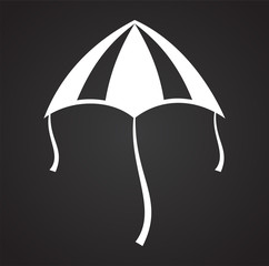 Kite icon on background for graphic and web design. Simple illustration. Internet concept symbol for website button or mobile app.