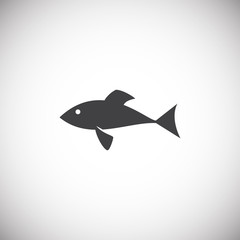 Fish icon on background for graphic and web design. Simple illustration. Internet concept symbol for website button or mobile app.