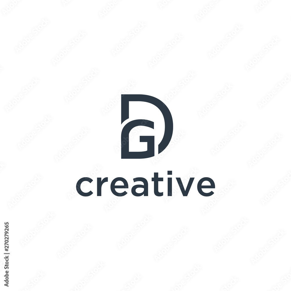 Poster logo initial design vector template