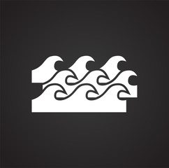 Fototapeta premium Wave icon on background for graphic and web design. Simple vector sign. Internet concept symbol for website button or mobile app.