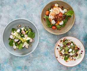 different kinds of salads