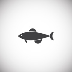 Fish icon on background for graphic and web design. Simple illustration. Internet concept symbol for website button or mobile app.