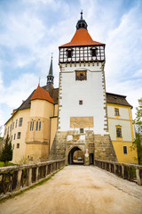 Fototapeta na wymiar Medieval Blatna Castle in Czech Republic during spring season, Czech republic