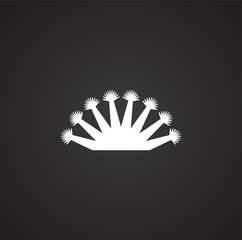 Coral icon on background for graphic and web design. Simple illustration. Internet concept symbol for website button or mobile app.