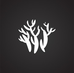 Coral icon on background for graphic and web design. Simple illustration. Internet concept symbol for website button or mobile app.