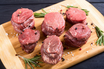 Raw filet mignon