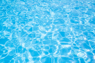 Fototapeta na wymiar Blue ripped water in swimming pool Summer vacation