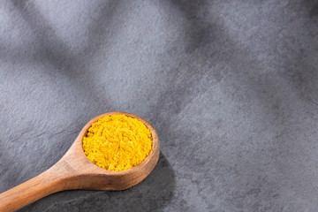 Organic curry powder - Text space.