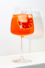 Aperol spritz on a white background