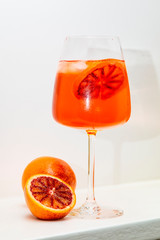 Aperol spritz on a white background