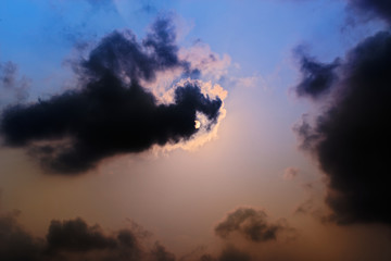 Beautiful cloudy sky at sunset