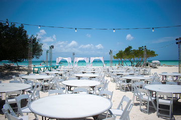 outdoor cafe on the beach