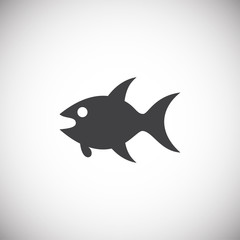 Fish icon on background for graphic and web design. Simple illustration. Internet concept symbol for website button or mobile app.