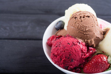 Mix of ice cream ball