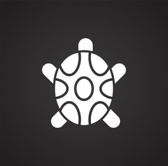 Sea turtle icon on background for graphic and web design. Simple illustration. Internet concept symbol for website button or mobile app.