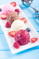 Mix of ice cream ball