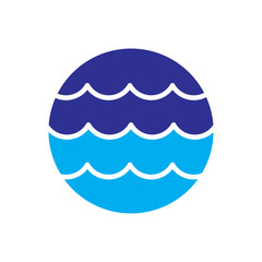 Wave icon on background for graphic and web design. Simple vector sign. Internet concept symbol for website button or mobile app.