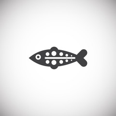 Fish icon on background for graphic and web design. Simple illustration. Internet concept symbol for website button or mobile app.