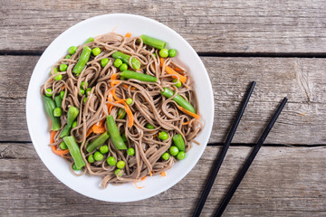 Soba noodles salad