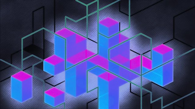 Isometric abstract motion background. Cubical pattern.