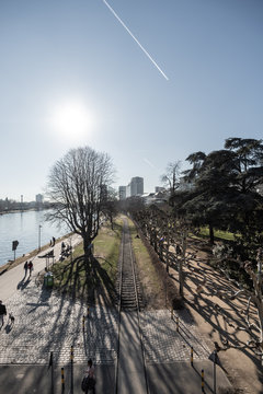 Frankfurt uim Winter, Architektur, Fluss, Frankfurt, Geb&auml;ude, Urban, Wasser, Winter, Skyline