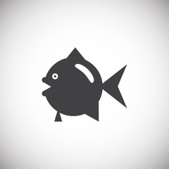 Fish icon on background for graphic and web design. Simple illustration. Internet concept symbol for website button or mobile app.