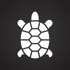 Obraz premium Sea turtle icon on background for graphic and web design. Simple illustration. Internet concept symbol for website button or mobile app.