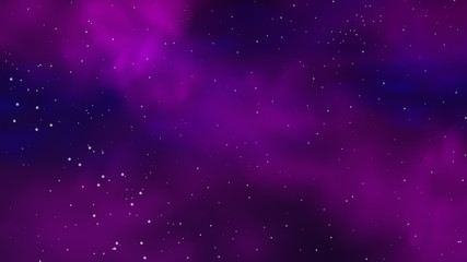 Fototapeta na wymiar Purple and blue dark starry space. Vector background of colorful nebula.