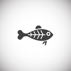 Fish icon on background for graphic and web design. Simple illustration. Internet concept symbol for website button or mobile app.